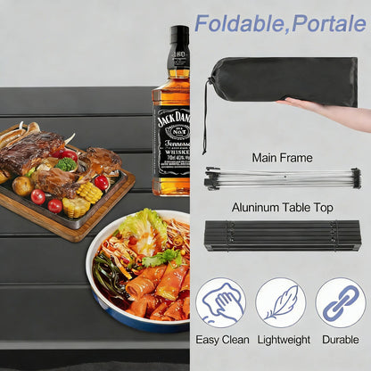 Ultralight Aluminum Folding Table with Carry Bag, Multi-Use Outdoor