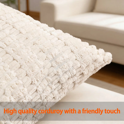 Textured Corduroy Throw Pillow (18x18 Inches)
