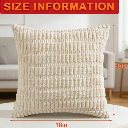 Textured Corduroy Throw Pillow (18x18 Inches)