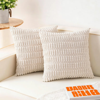 Textured Corduroy Throw Pillow (18x18 Inches)