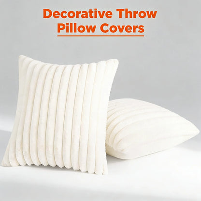 Textured Faux Fur Decorative Pillow Cover (18x18 Inches)