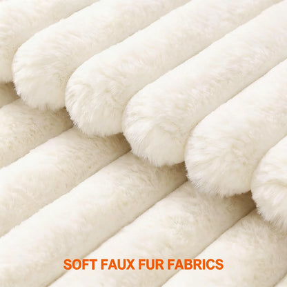 Textured Faux Fur Decorative Pillow Cover (18x18 Inches)