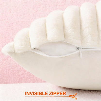 Textured Faux Fur Decorative Pillow Cover (18x18 Inches)