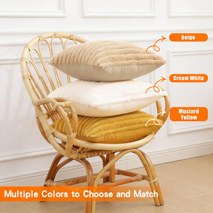 Textured Faux Fur Decorative Pillow Cover (18x18 Inches)